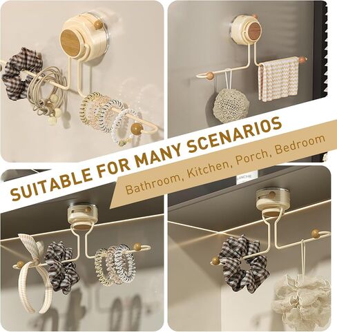 حامل عقب الشعر علاقات الشعر منظم مع أكواب الشفط - منظم مقطع مخلب للحمام ، غرفة نوم - حامل المجوهرات للأساور والساعات والسوار والنظارات in Kuwait