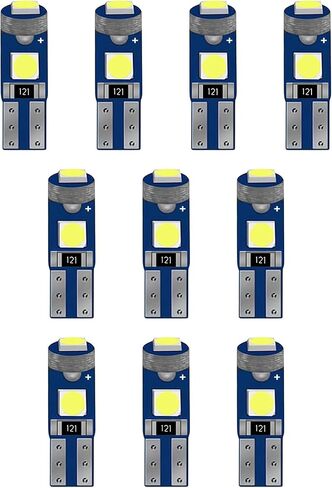 10PCS T5 LED Bulbs, Instrument Cluster Bulbs, T5 37 2721 PC37 Canbus Error Free Dashboard Light Bulb, 3030 Chips Super Bright 12 Volt Replacement for Car Gauge Cluster Dome Map Lamp (White) in Kuwait