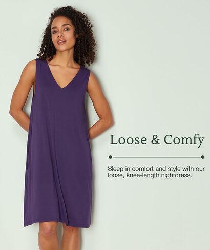 Gys Bamboo Viscose Lightgowns v الرقبة بلا أكمام لباس بيجاما للنساء in Saudi Arabia