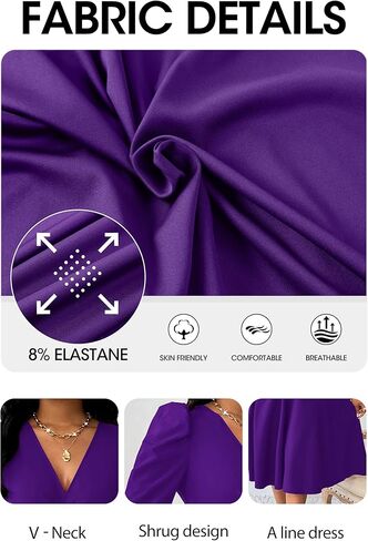 Nmoder Women Casual Midi شبه الرسمي ملاءمة وتوهج 3/4 فستان A-Line fruck in Kuwait