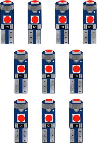 10PCS T5 LED Bulbs, Instrument Cluster Bulbs, T5 37 2721 PC37 Canbus Error Free Dashboard Light Bulb, 3030 Chips Super Bright 12 Volt Replacement for Car Gauge Cluster Dome Map Lamp (White) in Kuwait