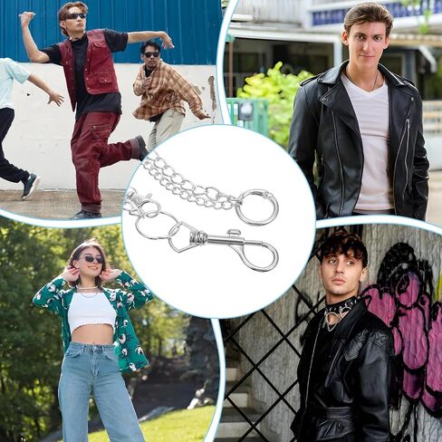 Jean Pants Chain, Hip Hop Belt Chain Silver Ayered Goth Punk Waist Chain Jean Wallet Chain for Women Men Clothing Fashion Accessories in Saudi Arabia