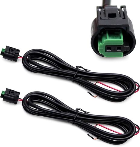 ijdmtoy 2pc L44a2 2-pin end end end plugt adapter connectors w/ 20 بوصة تسخير طويل الأسلاك متوافق مع BMW Mini Mercedes Land Rover ، إلخ in Saudi Arabia