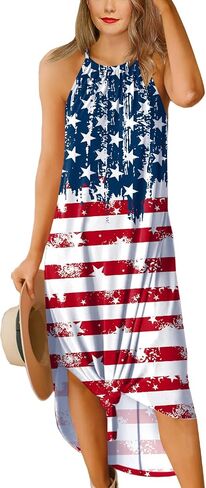 For G and PL Women's Summer Casual Halter Side Slit Long Maxi Beach Dress Vacation Resort Sundress in Saudi Arabia