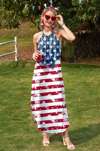 For G and PL Women's Summer Casual Halter Side Slit Long Maxi Beach Dress Vacation Resort Sundress in Saudi Arabia