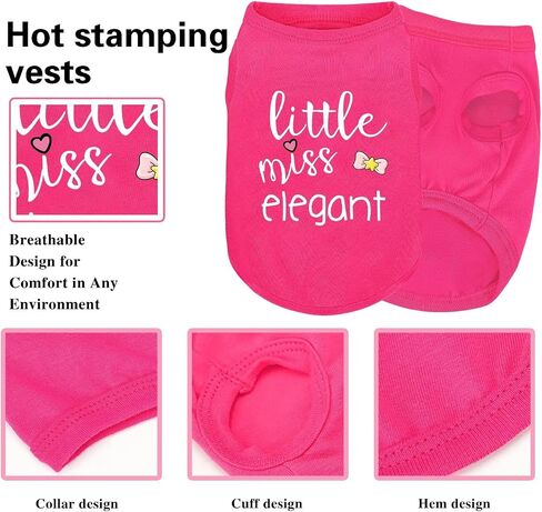 Pink Cotton Dog Shirt with 'Little Miss Sassy' Corgi Butt Print, Soft & Breathable Pet Apparel for Small to Large Dogs, Cute All-Season Outfit.M in Kuwait