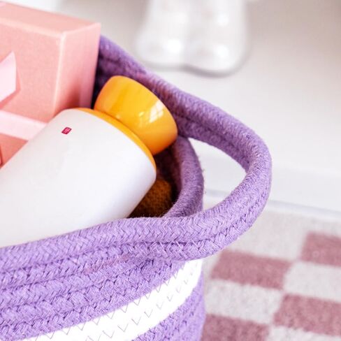 هدية فارغة سلة bowknot مع شرائط وأكياس القوس والهدية ، سلال هدية الطفل المزخرفة فارغة صغيرة منسوجة حبل الكلب سلة مع مقابض ، وردي in Kuwait