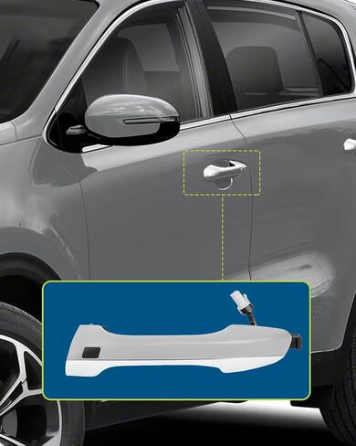 Lujuntec السائق الأمامي الخارجي بديل لمقبض الباب اليسرى لعام 2017-2021 لـ KIA لـ Sportage 1PC Chrome Handle استبدال OE 82651-D9710 in Saudi Arabia