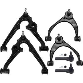 Detroit Axle - 6pc Front End Kit for Chevy GMC Silverado Sierra 1500 Yukon Suburban Tahoe Cadillac Escalade, 4 Lower Upper Control Arms with Ball Joint 2 Outer Tie Rods 2015 2016 2017 2018 Replacement in Saudi Arabia