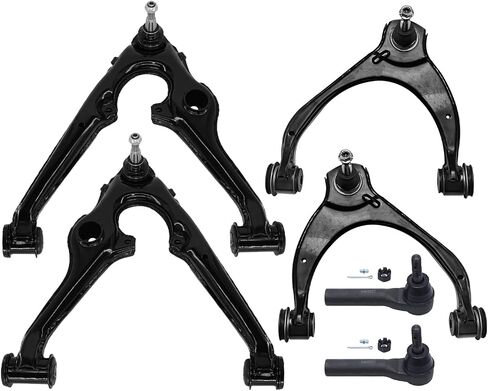 Detroit Axle - 6pc infron inf kit لـ Chevy GMC Silverado Sierra 1500 Yukon Suburban Tahoe Cadillac Escalade ، 4 أذرع التحكم العلوية السفلية مع مفصل الكرة 2 قضبان التعادل الخارجي 2015 2015 2017 2018 بديل in Saudi Arabia