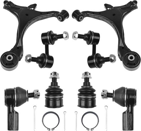Autoround Front Suspension Kit Lower Control Arm w/Ball Joint Compatible with Honda Civic 2001-2005, 8pcs - 2 Contrl Arms 2 Ball Joints 2 Tie Rods 2 Sway Bar Links in Saudi Arabia