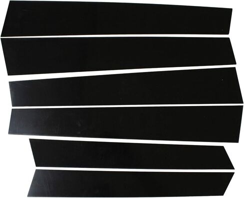 Newyall 6pcs منشورات عمود الباب السوداء الخارجية غطاء ملصقات تقليم لـ Honda CR-V 2007-2011 نافذة جانبية مضادة للخدش ب. in Saudi Arabia