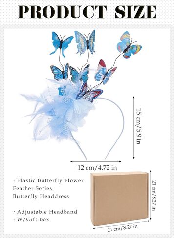 قبعة الفراشة للنساء - 2025 Derby Flower Fascinator Hpeather Tea Hats Butterfly Beadband للحفلة in Kuwait