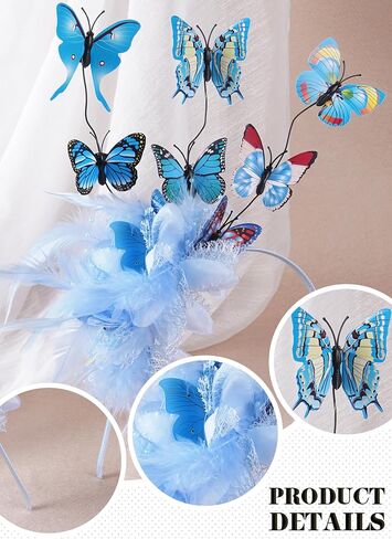 قبعة الفراشة للنساء - 2025 Derby Flower Fascinator Hpeather Tea Hats Butterfly Beadband للحفلة in Kuwait