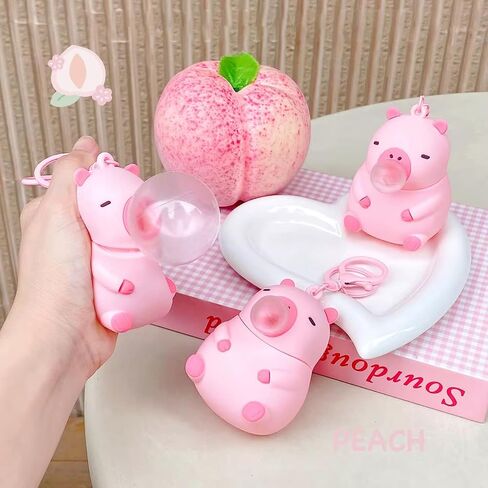 Pink Capybara keychain squeezable-who-blowering-سلسلة مفاتيح الإجهاد اللطيفة ، ملحقات متعة تململ لحقائب الظهر والمحافظ والمفاتيح-حامل مفتاح Capibara Kawaii رائعتين in Saudi Arabia