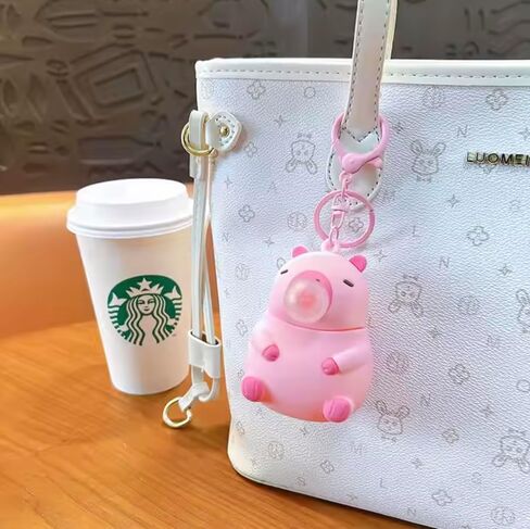 Pink Capybara keychain squeezable-who-blowering-سلسلة مفاتيح الإجهاد اللطيفة ، ملحقات متعة تململ لحقائب الظهر والمحافظ والمفاتيح-حامل مفتاح Capibara Kawaii رائعتين in Saudi Arabia