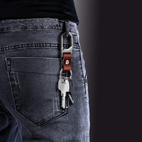 1-2 حزمة مفاتيح CARKIAN CARABINER LEATHER CLIP CLIP سلسلة مفاتيح للرجال والنساء in Saudi Arabia