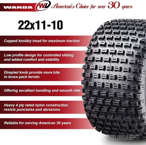 Wanda One New ATV Tyre 22x11-10 22x11x10 Dimple Knobby 4PR - 10030 in Saudi Arabia