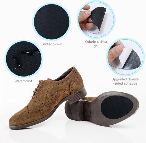 8 PCS Self-Adhesive Non-Slip Shoe Pads for Bottom of Shoes for Shoes and Heels,Sole Guard to Protect & Restore Shoe Soles (Rubber, 3.5 inch) in Saudi Arabia