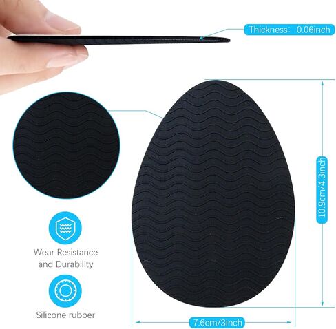 8 PCS Self-Adhesive Non-Slip Shoe Pads for Bottom of Shoes for Shoes and Heels,Sole Guard to Protect & Restore Shoe Soles (Rubber, 3.5 inch) in Saudi Arabia