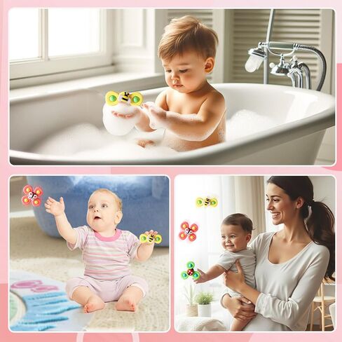 Baby Playmat Tummy Time Toys-Funny Play Piano Baby Gym Activity Mat with 5 Infant Sensory Toys & 3 Suction Cup Spinner Toys, Baby Essentials for Newborns 0-3-6-9-12 Months(Pink) in Saudi Arabia