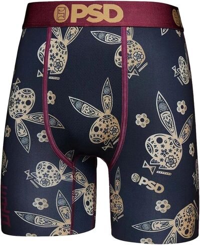 PSD Men's Playboy Cny Blk Boxer Briefs, Black, L in Saudi Arabia