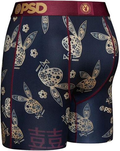 PSD Men's Playboy Cny Blk Boxer Briefs, Black, L in Saudi Arabia