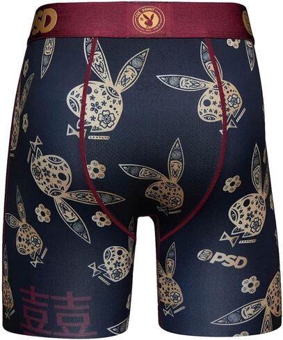 PSD Men's Playboy Cny Blk Boxer Briefs, Black, L in Saudi Arabia