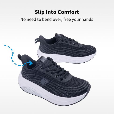 RomenSi Wide Toe Box Shoes Women Arch Support Walking Shoes Tennis Fashion Sneakers Orthotic Shoe for Plantar Fasciitis US 6-11 in Kuwait