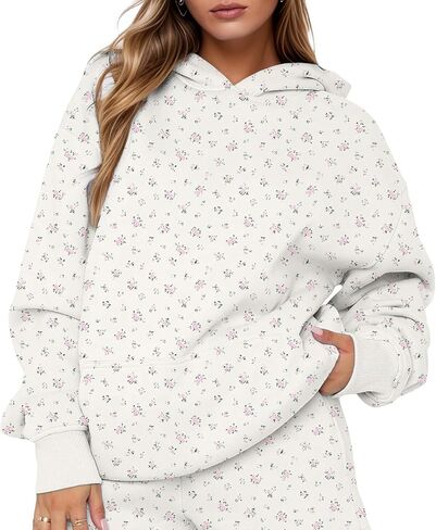 نساء Y2K من الأزهار الضخمة صوف الصوف السحب هوديز لطيف preppy snowflake sweatshirts سقوط الجمالية السقوط in Saudi Arabia