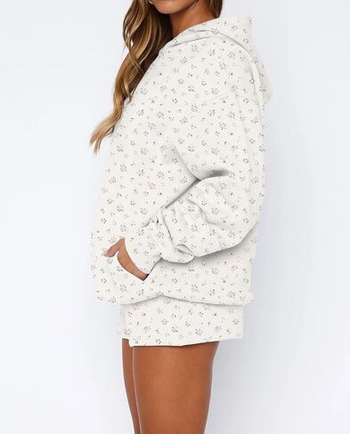 نساء Y2K من الأزهار الضخمة صوف الصوف السحب هوديز لطيف preppy snowflake sweatshirts سقوط الجمالية السقوط in Saudi Arabia