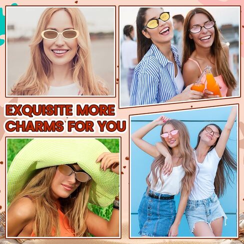 Ecally 12 أزواج Retro Oval Cat Eye Sunglasses for Women Y2K Designer العصرية التسعين in Saudi Arabia