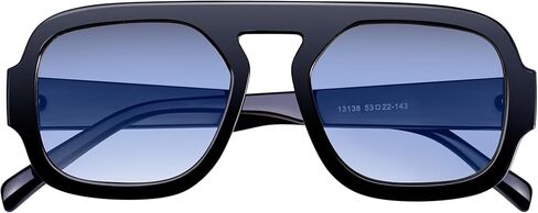 KesaPlan Trendy Square Aviator Sunglasses for Women, Vintage Flat Top Designer Shades Stylish Frame Sun Glasses in Saudi Arabia