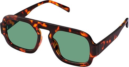 KesaPlan Trendy Square Aviator Sunglasses for Women, Vintage Flat Top Designer Shades Stylish Frame Sun Glasses in Saudi Arabia