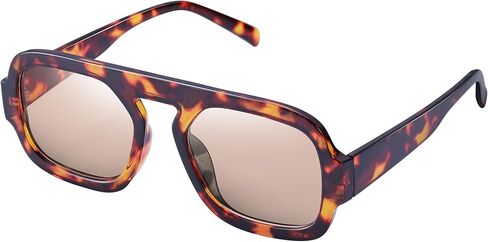 KesaPlan Trendy Square Aviator Sunglasses for Women, Vintage Flat Top Designer Shades Stylish Frame Sun Glasses in Kuwait