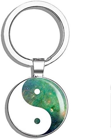 Yin Yang Round Round Steel Metal Key Chain Ring Ring Double Side Deisgn in Kuwait