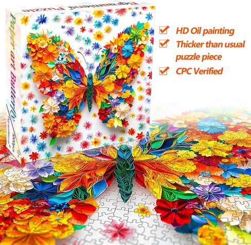 Bgraamiens Puzzle-Blue Gaze-1000 Piece Tiger Animal Puzzle Paper Quilling Art Puzzle Color Challenge Jigsaw Puzzles for Adults and Kids in Saudi Arabia