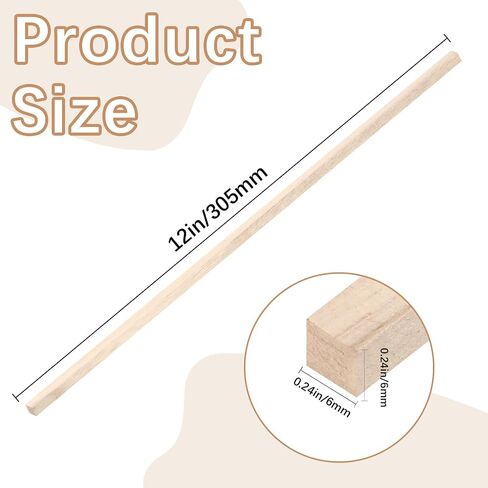 300 Pcs Balsa Wood Sticks 1/8 x 1/8 x 12 Inch balsa Wood Strips Hardwood Square Dowels balsa Wood dowels Unfinished Wooden Strips,Thin Wood Strips for Craft DIY Supplies Square Wooden dowels in Saudi Arabia