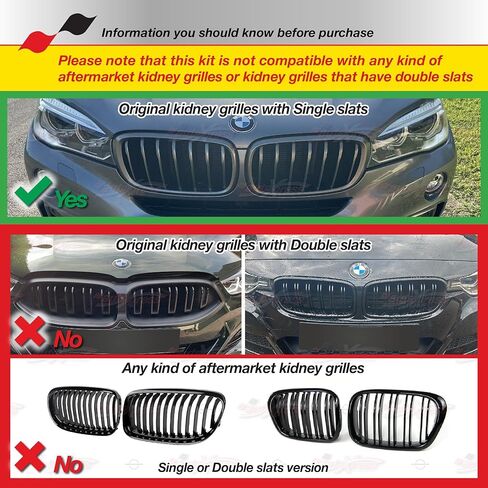 مقاطع شبكة الكلى إدراج 3pcs-أغطية شواء Mesh Mesh Mesh Mesh Mesh ، شرائط إدراج مصبغة ، قطع الشواية الأمامية ABS لـ B-M-W F20 F21 LCI 2015-2019 (11 شريحة) in Kuwait