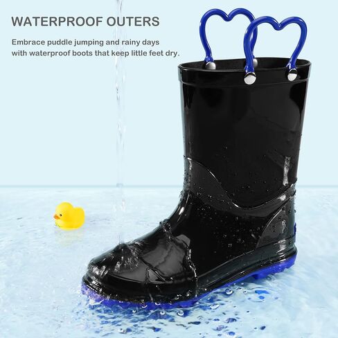 Stelle Toddler Rain Boots Kids Rainboots Boys Girls مقاومة للماء سهلة على المقابض غير المنقولة خفيفة الوزن في الهواء الطلق in Kuwait
