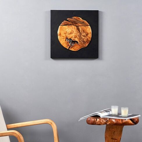 Greenage Cedar Roots Round Wall Decor 17"×17" Hanging Decoration for Home Living Room Bedroom Office in Saudi Arabia