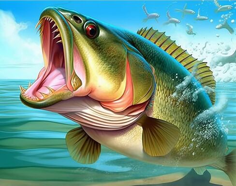 VAIIEYO 5D DIY Diamond Art Kits for Adults Fish, Diamond Painting Animal, Paint by Numbers Full Drill Round Rhinestone Craft Canvas for Home Wall Decor Gift 12x16 inch-1 in Kuwait