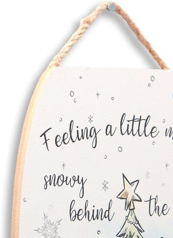 Disney Winnie the Pooh Snowy Behind the Ears Hanging Wood Wall Decor - Cute Winnie the Pooh Christmas Decoration for Home in Saudi Arabia
