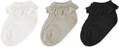 Toddler Girl Socks Ruffle Lace Trim Eyelet Frilly Princess for Baby Girl Socks Infant Toddler Girl Fancy Dress Socks in Saudi Arabia