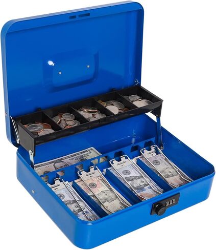 مربع أموال الكابولي الكبير Decaller ، مربع نقدي مع قفل مفتاح - 5 مقصورات و 4 مقاطع محمّلة لفواتير ، 11/5 "× 9 2/5" × 3 1/2 "وردي in Kuwait