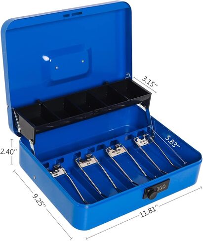 مربع أموال الكابولي الكبير Decaller ، مربع نقدي مع قفل مفتاح - 5 مقصورات و 4 مقاطع محمّلة لفواتير ، 11/5 "× 9 2/5" × 3 1/2 "وردي in Kuwait