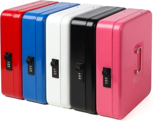 مربع أموال الكابولي الكبير Decaller ، مربع نقدي مع قفل مفتاح - 5 مقصورات و 4 مقاطع محمّلة لفواتير ، 11/5 "× 9 2/5" × 3 1/2 "وردي in Kuwait