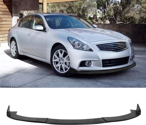 FREEMOTOR802 Compatible with 2010-2013 Infiniti G37 Sedan & 2011-2012 Infiniti G25 Sedan Front Bumper Lip, 3PCS Front Bumper Lip Spoiler Splitters Kit Unpainted Black IKON Style PU in Saudi Arabia