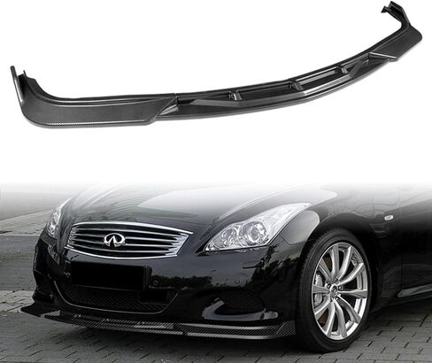 Q1-Tech ، شفة الوفير الأمامية ملائمة للتوافق مع 2008-2013 Infiniti G37 Coupe/2DR ، طقم جسم الذقن المفسد الأمامي الشفاه ، على طراز STP +(هدية) (ألياف الكربون المطلية) in Kuwait