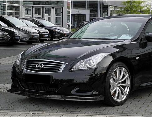 Q1-Tech ، شفة الوفير الأمامية ملائمة للتوافق مع 2008-2013 Infiniti G37 Coupe/2DR ، طقم جسم الذقن المفسد الأمامي الشفاه ، على طراز STP +(هدية) (ألياف الكربون المطلية) in Kuwait